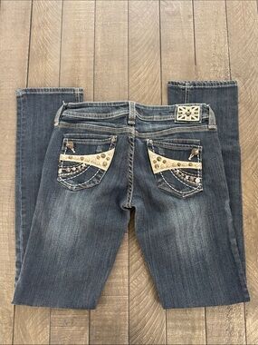 Pepe Jeans Dark Blue Jeans with Studded Pocket Detail